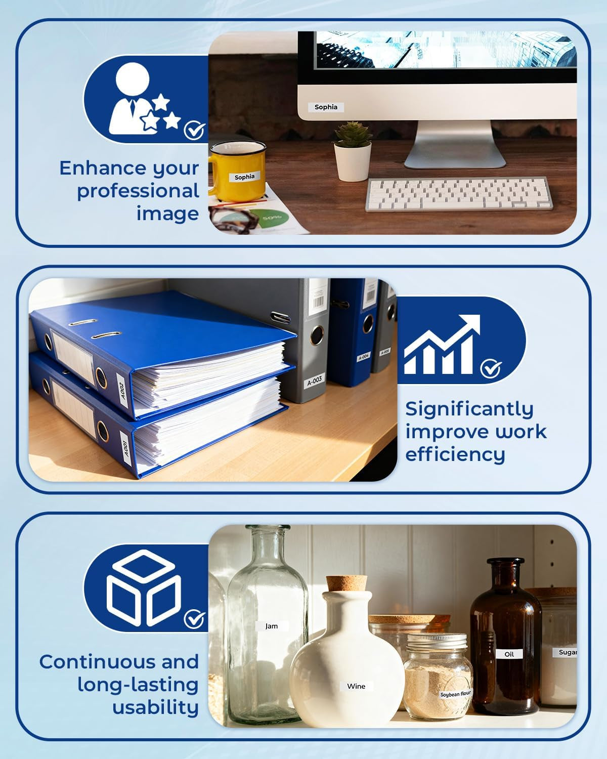 Compatible Label Tape Replacement for Brother P Touch M Tape M231 MK231 MK-231 12Mm 0.47 Inch to Use with Brother P Touch PT-M95, PT-90, PT-70, PT-65, PT-85, Black on White, 26.2 Feet, 3-Pack