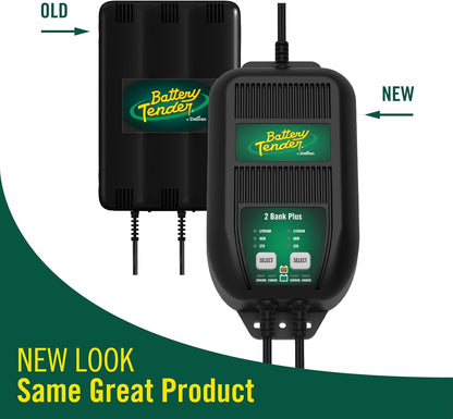 2 Bank Battery Charger and Maintainer, 12 Volt 1.25 AMP for Motorcycles, Atvs, Lawn Mowers