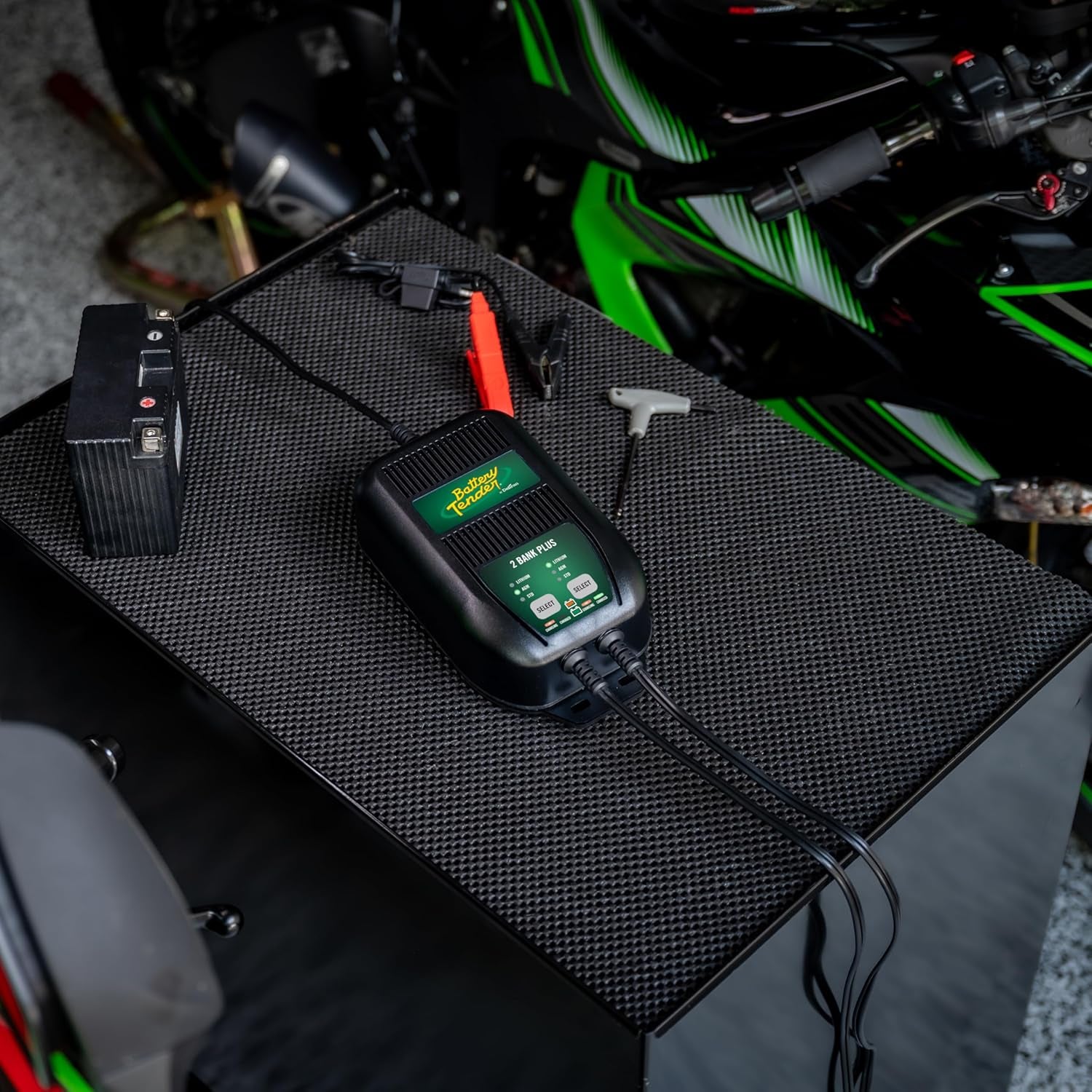 2 Bank Battery Charger and Maintainer, 12 Volt 1.25 AMP for Motorcycles, Atvs, Lawn Mowers