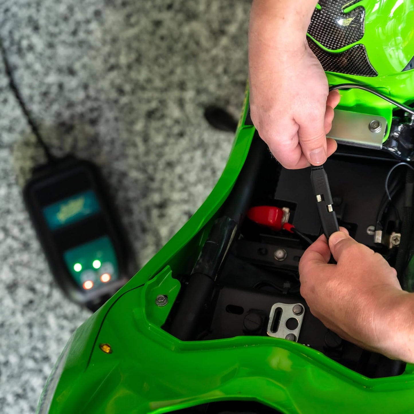 2 Bank Battery Charger and Maintainer, 12 Volt 1.25 AMP for Motorcycles, Atvs, Lawn Mowers