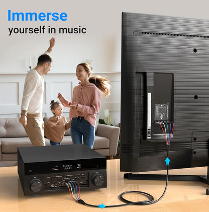 Component Video Cable with Audio (25FT, RCA- 5 Cable, Supports 1080I) - Compatible with DVD Players, VCR, Camcorder, Projector