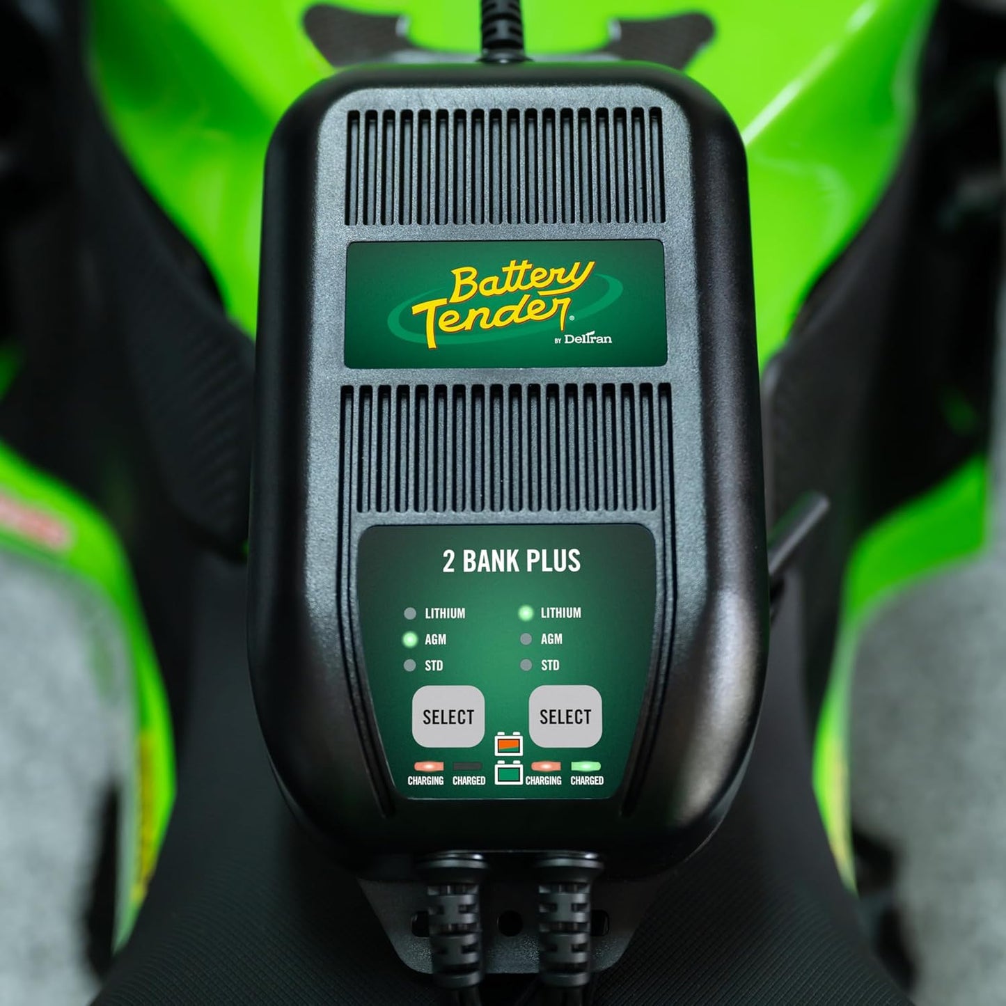 2 Bank Battery Charger and Maintainer, 12 Volt 1.25 AMP for Motorcycles, Atvs, Lawn Mowers