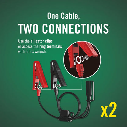 2 Bank Battery Charger and Maintainer, 12 Volt 1.25 AMP for Motorcycles, Atvs, Lawn Mowers