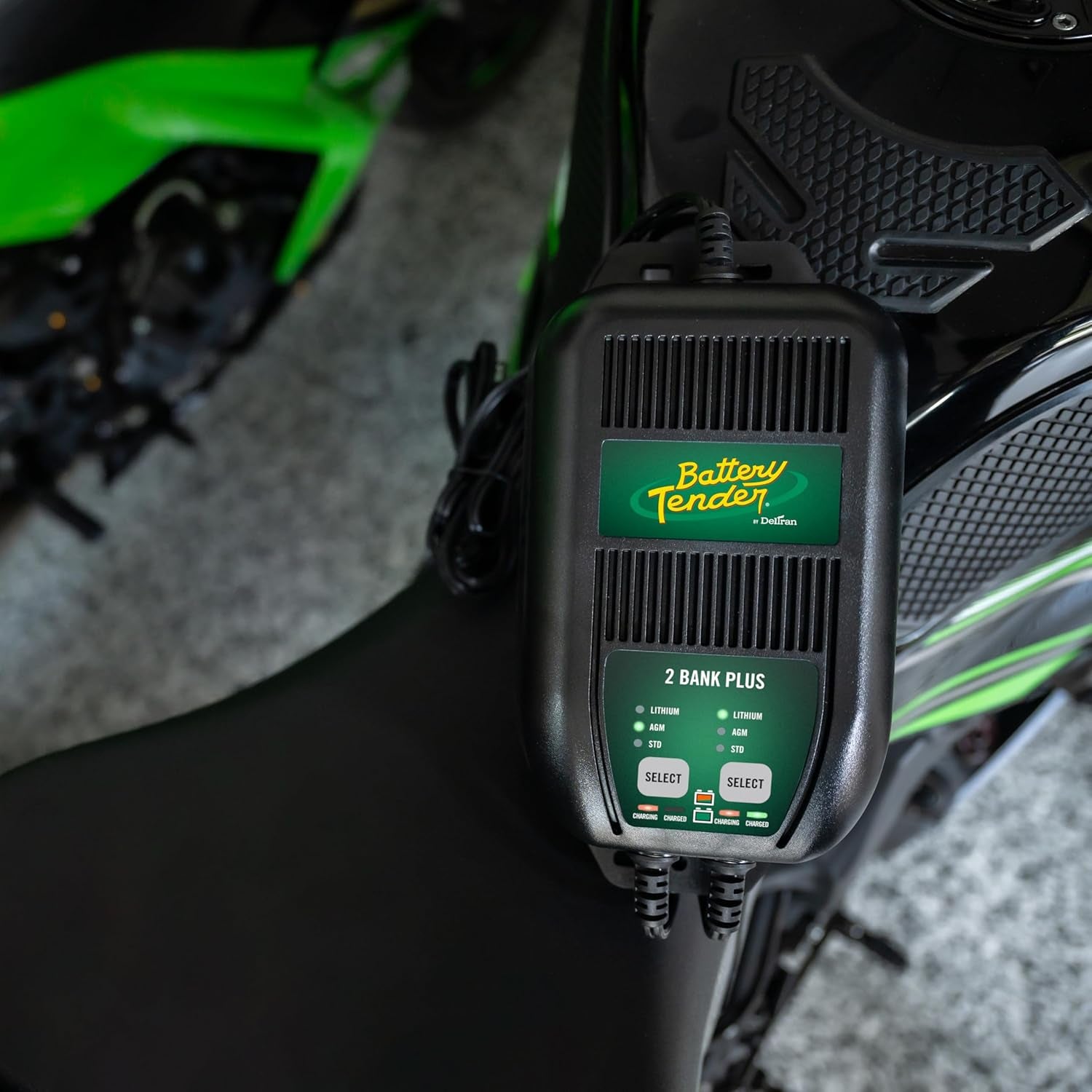 2 Bank Battery Charger and Maintainer, 12 Volt 1.25 AMP for Motorcycles, Atvs, Lawn Mowers